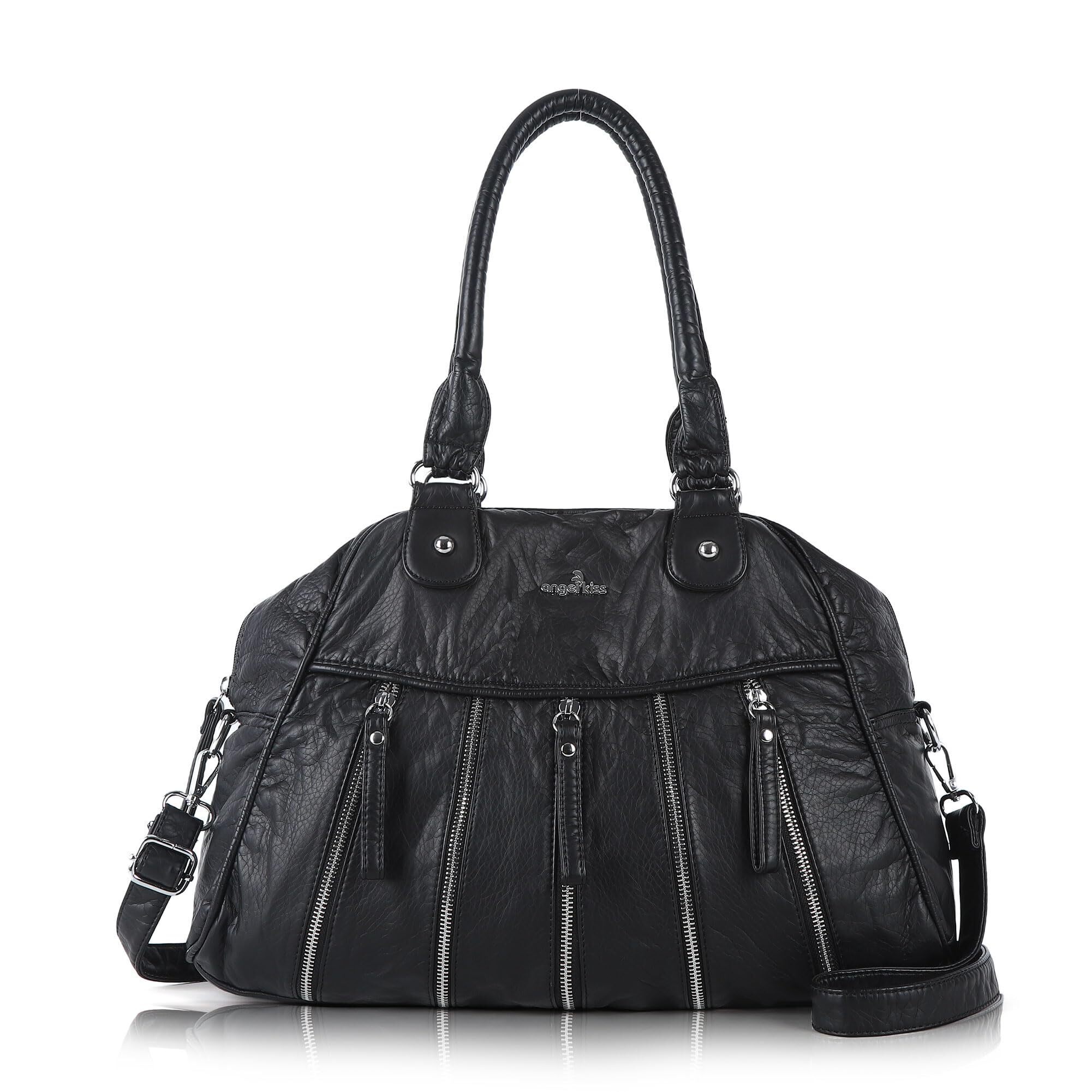 7193 Purses Trendy Soft Shoulder Purses And Handbags Hobo Bags Black